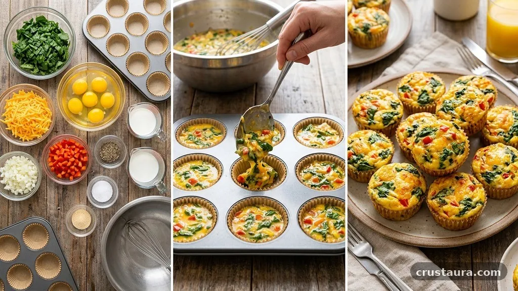 Instructions - 10 Easy Spinach Egg Muffins For Quick Breakfast & Meal Prep